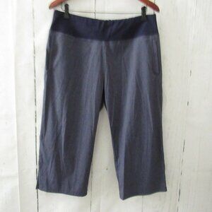 Lucy Pants L Large Blue Capri Crop Wide Leg Pull On